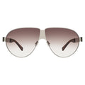 Front view of Niki Sunglasses in Silver/Brown Gradient