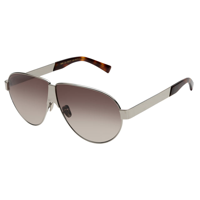 Niki Sunglasses side view in Silver / Brown Gradient