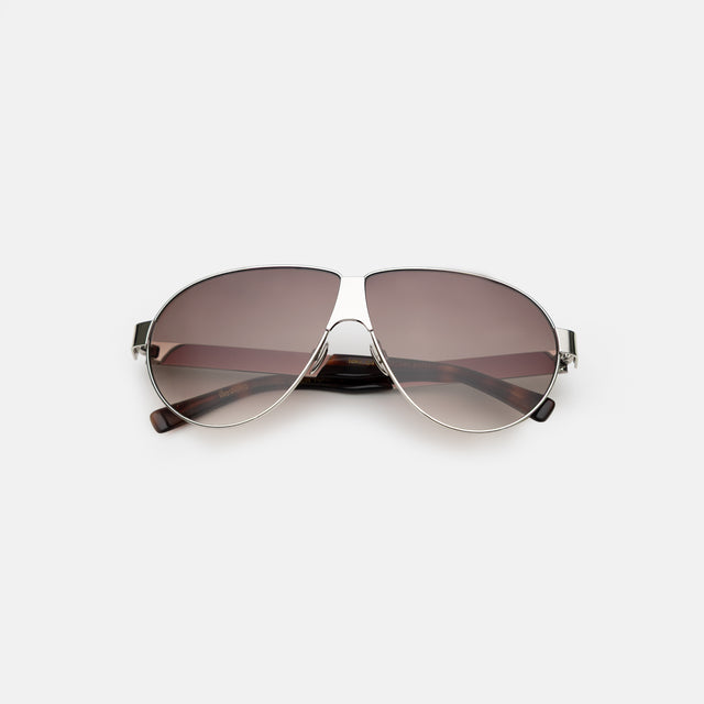 Niki Sunglasses side view in Silver / Brown Gradient