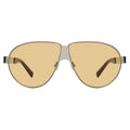 Front view of Niki Sunglasses in Silver/Yellow See Through