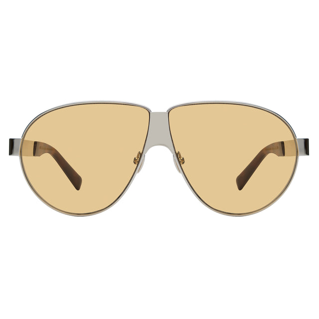 Niki Sunglasses front view in Silver with Yellow See Through