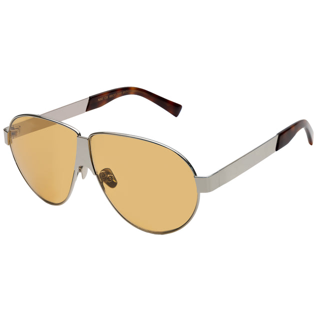 Niki Sunglasses side view in Silver / Yellow See Through