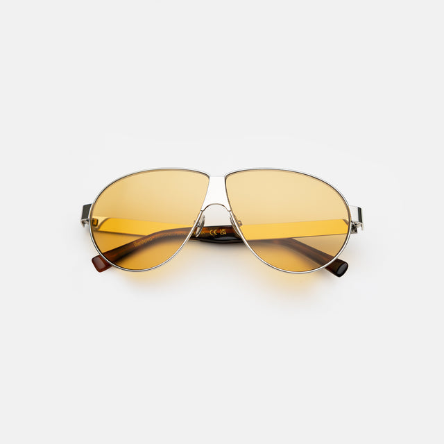 Niki Sunglasses side view in Silver / Yellow See Through