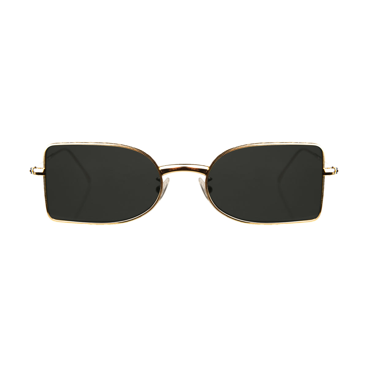 Nostrand Sunglasses in Gold with Grey lenses, front view