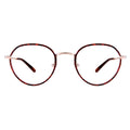 Front view of Oxford 52 Optical in Red Tortoise/Rose Gold/Optical
