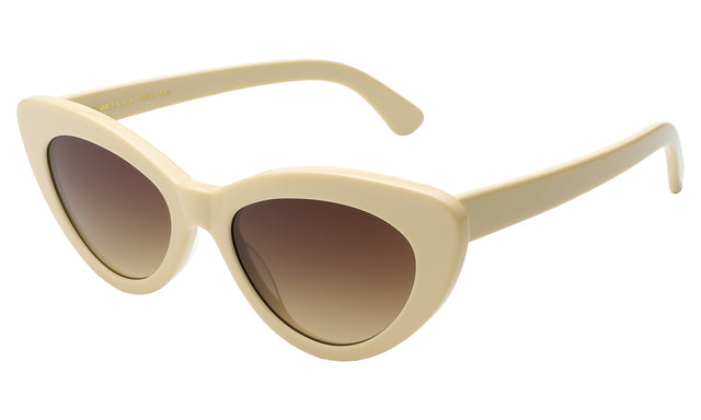 Pamela Sunglasses side view in Cream / Brown Flat Gradient