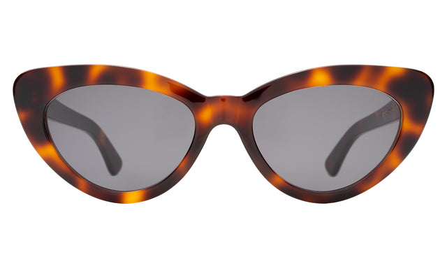 Pamela Sunglasses front view in Havana with Grey Flat