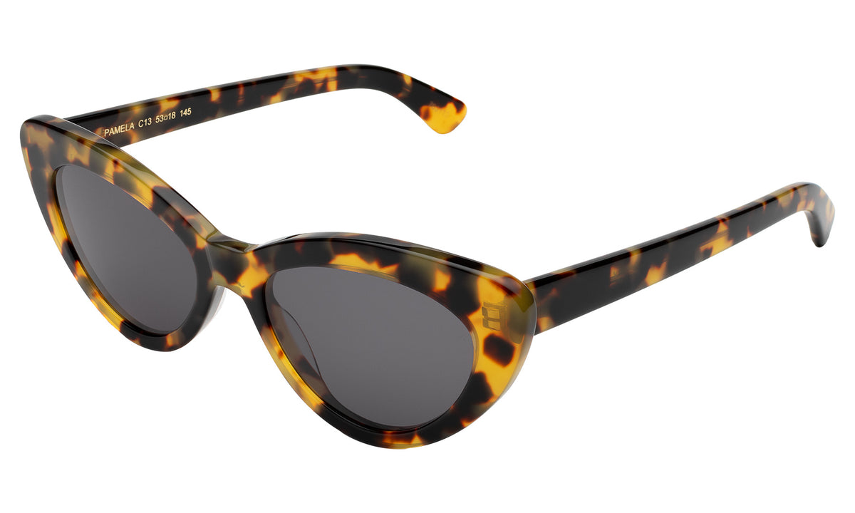 Pamela Sunglasses in Tortoise with Grey Flat lenses, side view