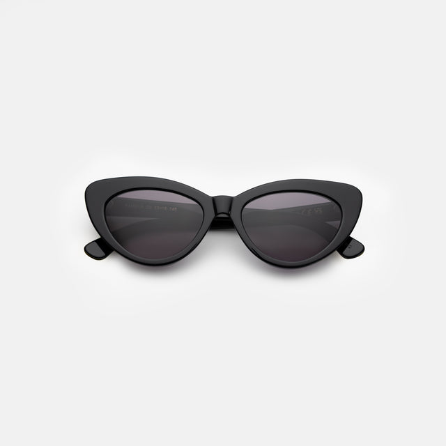Pamela Sunglasses side view in Black / Grey Flat
