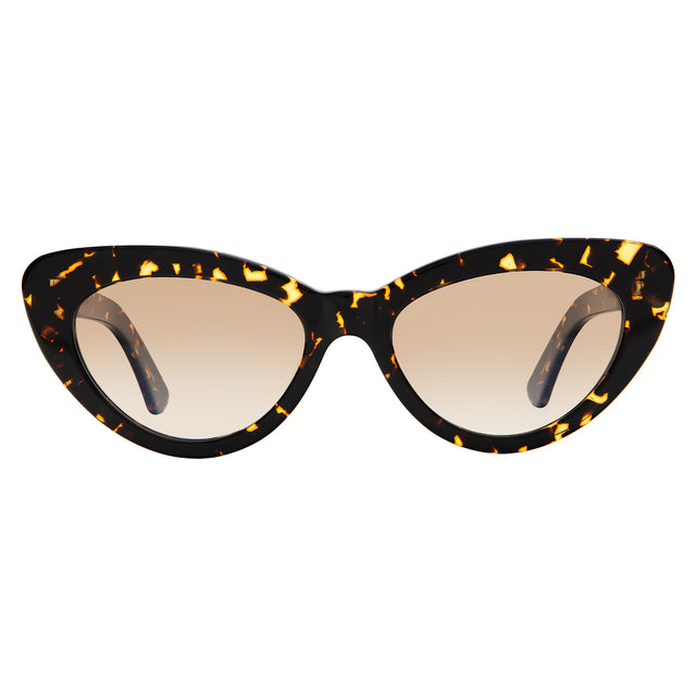 Pamela Sunglasses front view in Flame with Taupe Flat Gradient