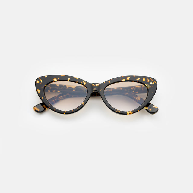 Pamela Sunglasses side view in Flame / Taupe Flat Gradient