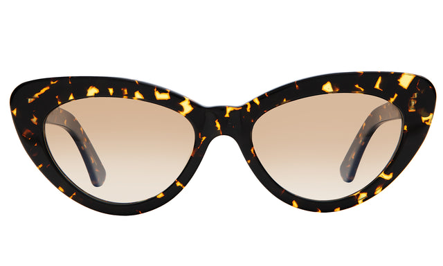 Pamela Sunglasses front view in Flame with Taupe Flat Gradient