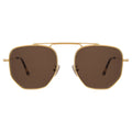 Front view of Patmos 58 Sunglasses in Gold/Brown Flat