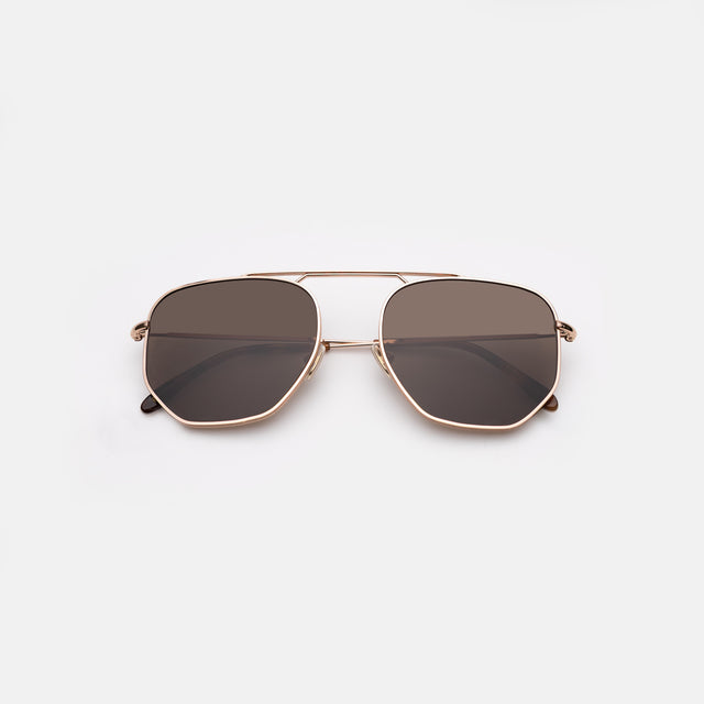 Patmos 58 Sunglasses side view in Rose Gold / Brown Flat