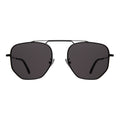 Front view of Patmos Sunglasses in Black/Grey Flat
