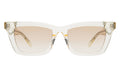 Front view of Portugal Sunglasses in Champagne/Taupe Flat Gradient