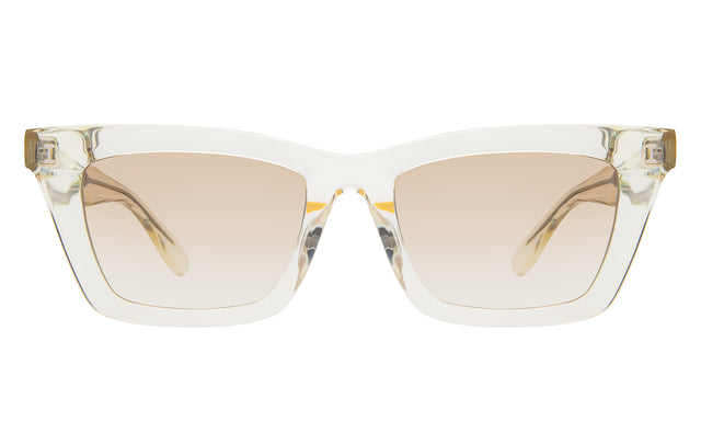 Portugal Sunglasses front view in Champagne with Taupe Flat Gradient