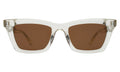 Front view of Portugal Sunglasses in Champagne/Brown Flat