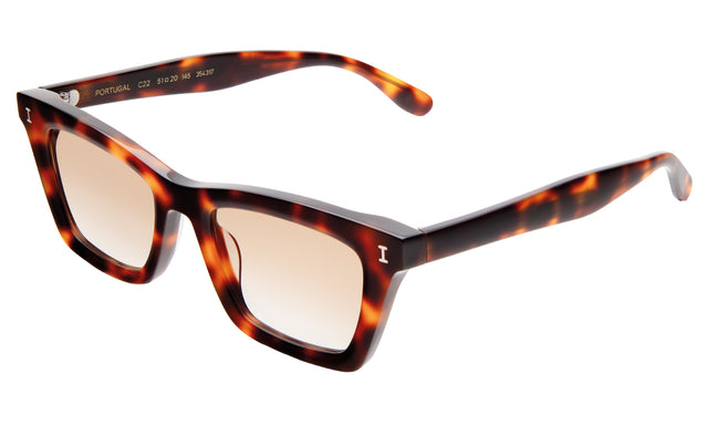 Portugal Sunglasses side view in Havana / Taupe Flat Gradient