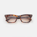 Front view of Portugal Sunglasses in Havana/Taupe Flat Gradient