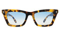 Front view of Portugal Sunglasses in Tortoise/Blue Flat Gradient See Through
