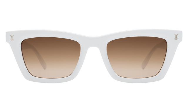 Portugal Sunglasses in White with Brown Flat Gradient