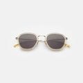 Front view of Prince Tate Sunglasses in Citrine/Gold/Grey Flat