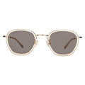 Front view of Prince Tate Sunglasses in Citrine/Gold/Grey Flat