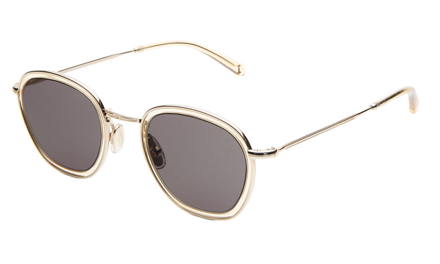 Prince Tate Sunglasses side view in Citrine/Gold / Grey Flat