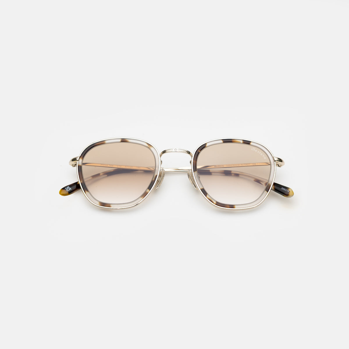 Prince Tate Sunglasses in White Tortoise with Gold lenses