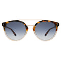 Front view of Puglia Sunglasses in H/H Maple Bone/Gold/Silver Flat Mirror Gradient