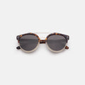 Front view of Puglia Sunglasses in H/H Rum Raisin Bone/Gold/Grey Flat
