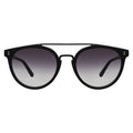 Front view of Puglia Sunglasses in Matte Black/Grey Flat Gradient