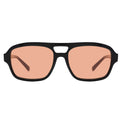 Front view of Queens Sunglasses in Black/Sunset Flat
