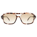 Front view of Queens Sunglasses in Black Granite/Taupe Flat Gradient