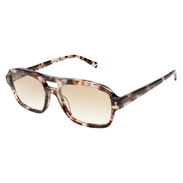 Queens Sunglasses side view in Black Granite / Taupe Flat Gradient