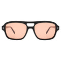 Front view of Queens Sunglasses in Black/Sunset Flat