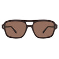 Front view of Queens Sunglasses in Bordeaux/Brown Flat