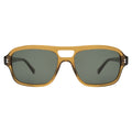 Front view of Queens Sunglasses in Ochre/Olive Flat