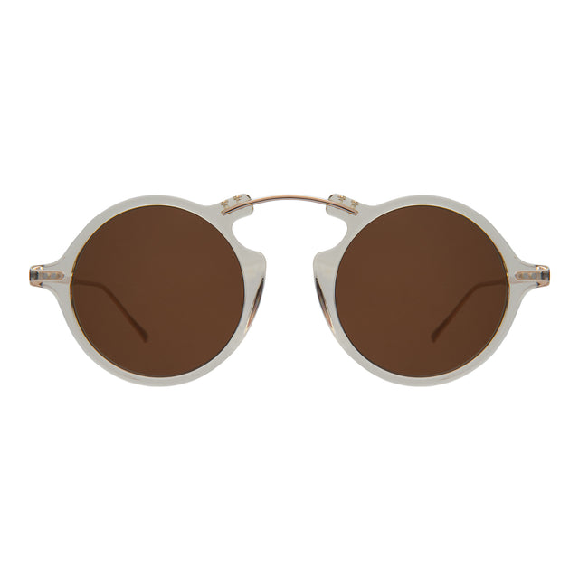 Roma II Sunglasses front view in Champagne with Brown Flat