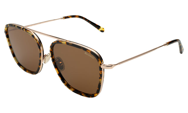 Samos Ace Sunglasses side view in Flame/Rose Gold / Brown Flat