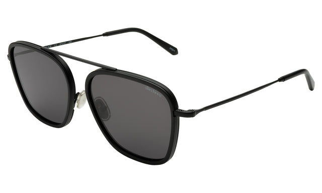 Samos Ace Sunglasses Side Profile in Matte Black / Grey Flat