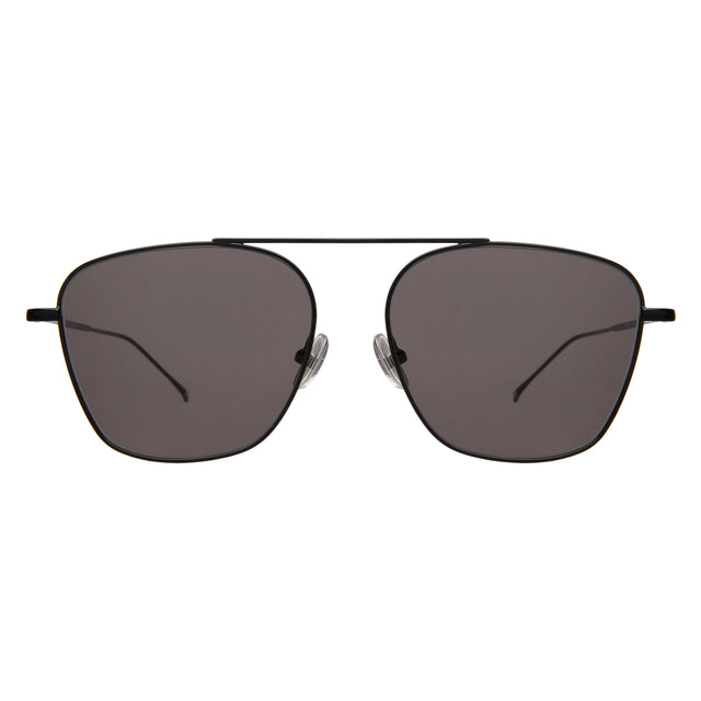 Samos Sunglasses front view in Black with Grey Flat