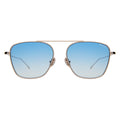 Front view of Samos Sunglasses in Gold/Blue Flat Gradient See Through