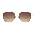 Front view of Samos Sunglasses in Rose Gold/Brown Flat Gradient