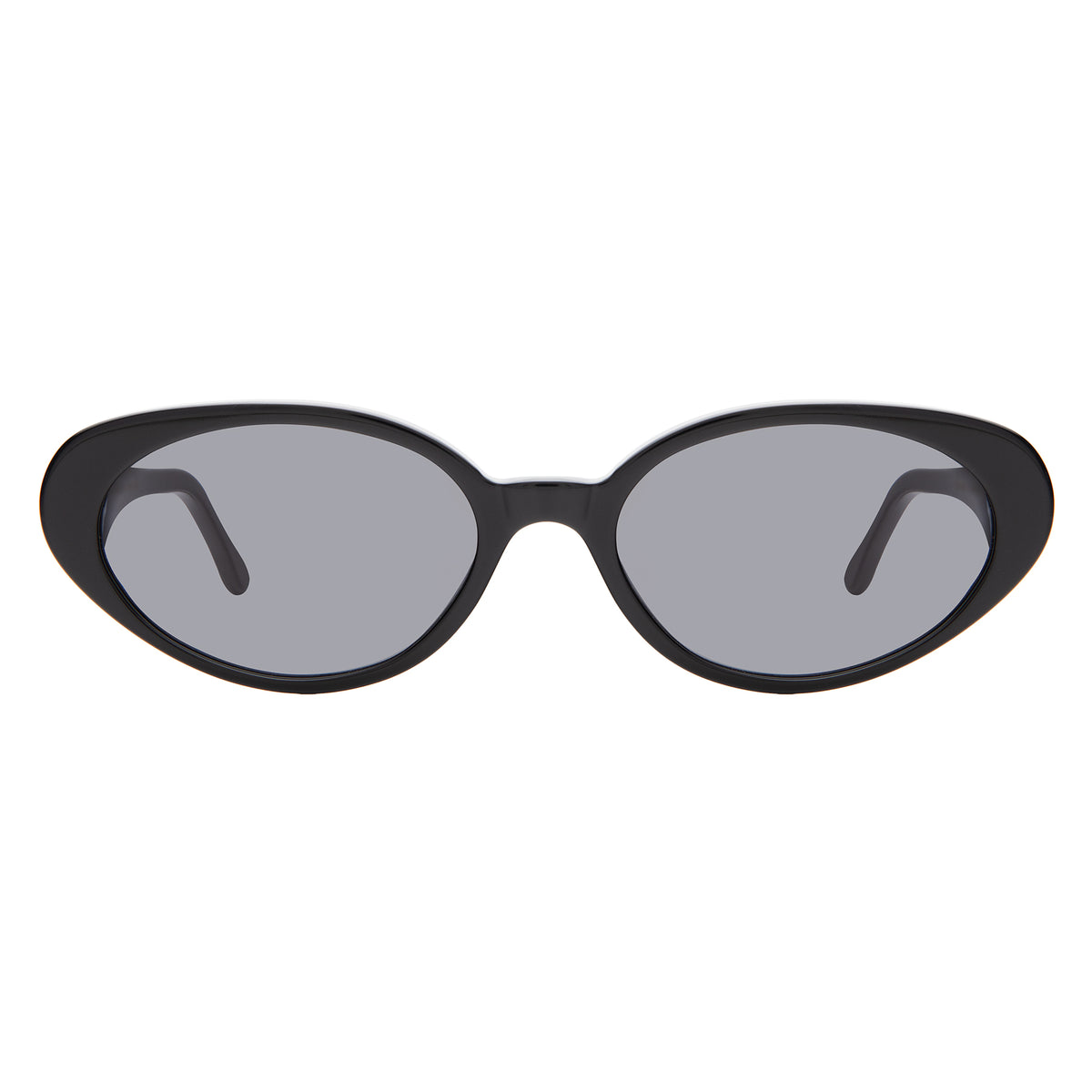Sheila Sunglasses in Black with Grey Flat lenses, front view