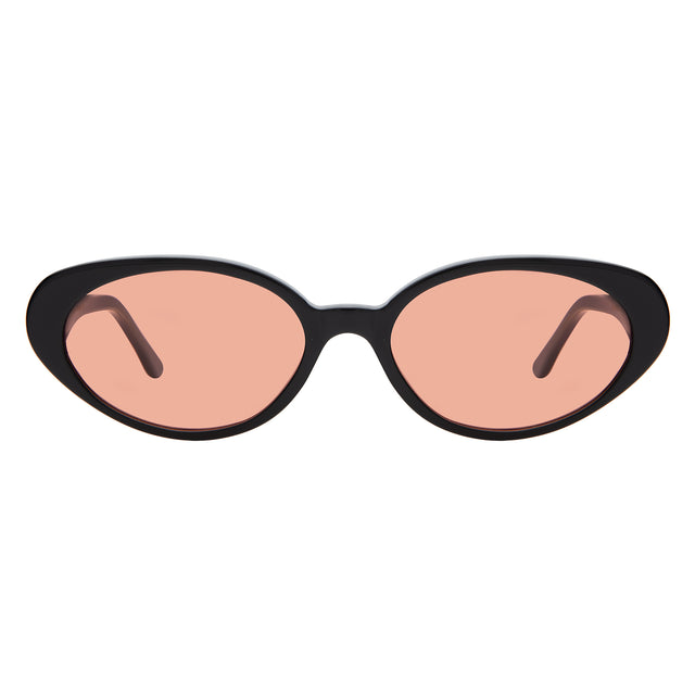 Sheila Sunglasses front view in Black with Sunset Flat