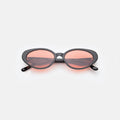 Front view of Sheila Sunglasses in Black/Sunset Flat