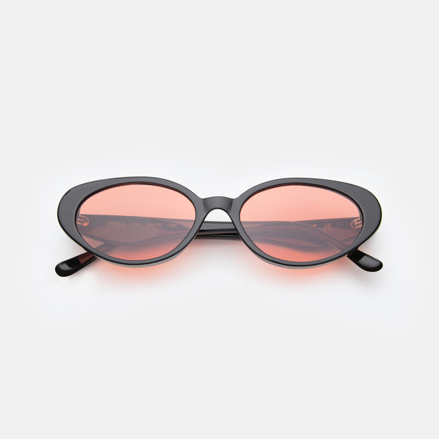 Sheila Sunglasses side view in Black / Sunset Flat
