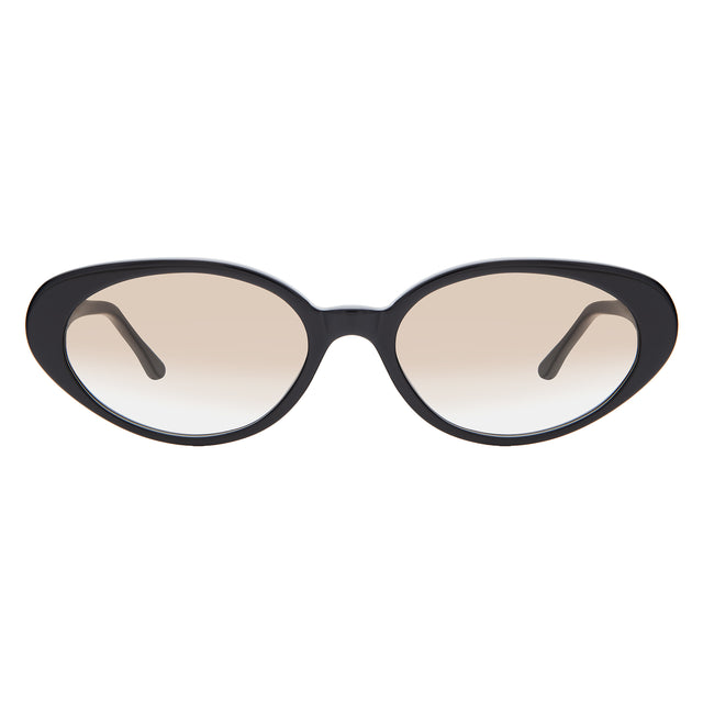 Sheila Sunglasses front view in Black with Taupe Flat Gradient